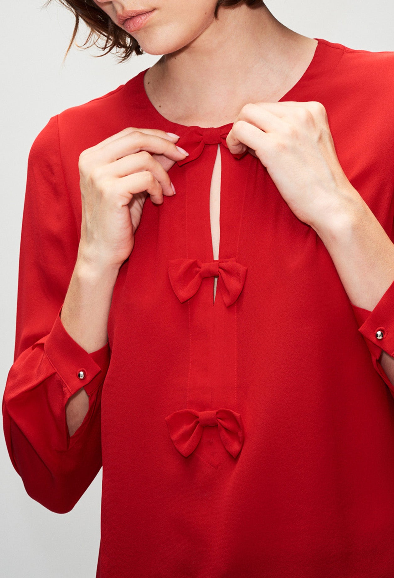 Blouse en soie détail de nœuds Faume - seconde main