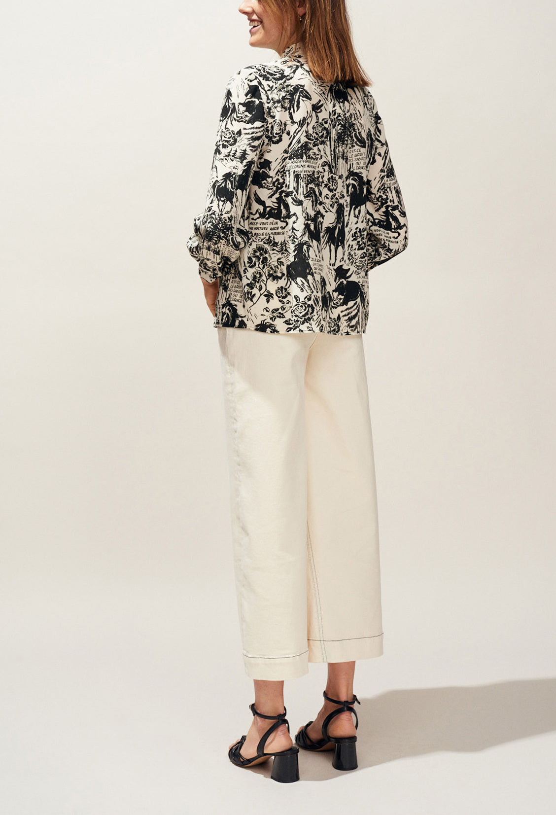 Chemise en soie imprimé figuratif Faume - seconde main