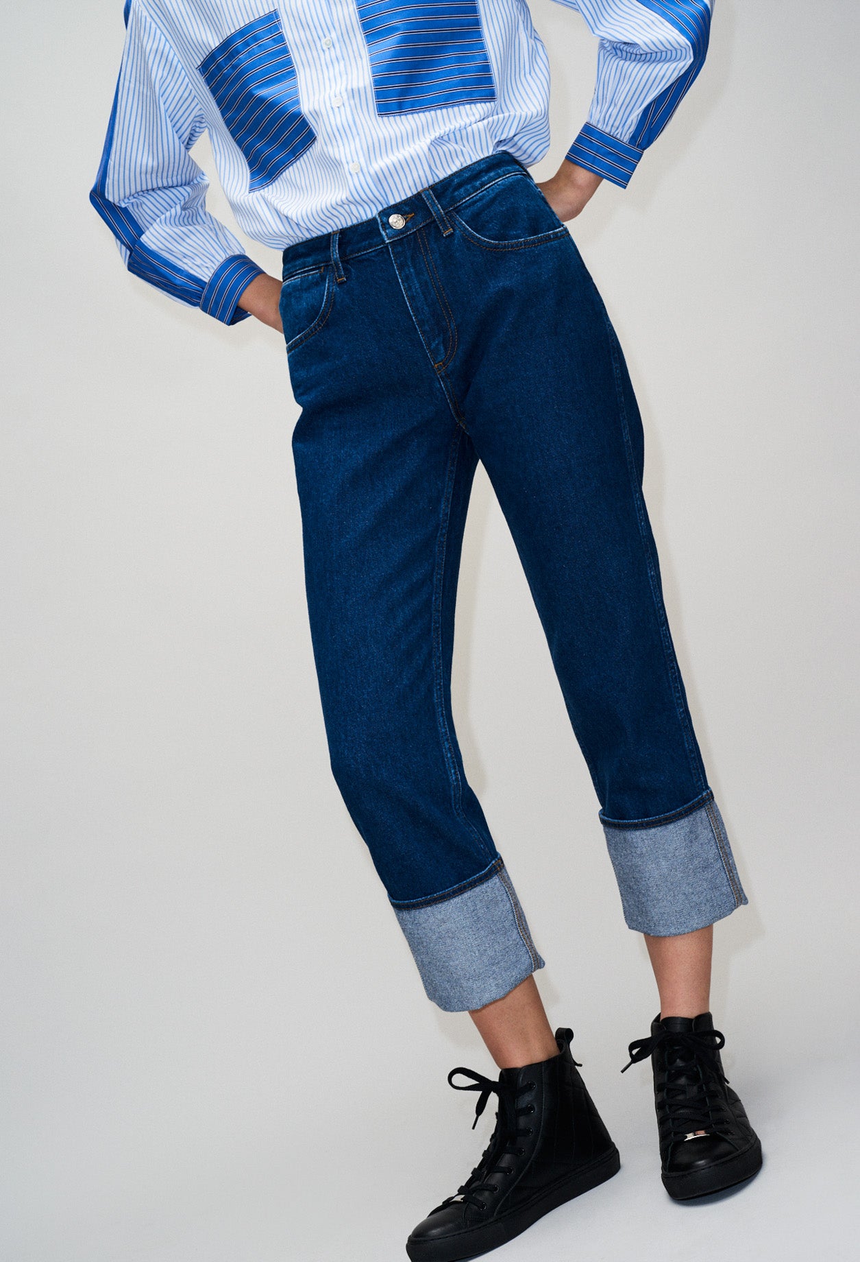 Jean détails de bandes sporty Faume - seconde main