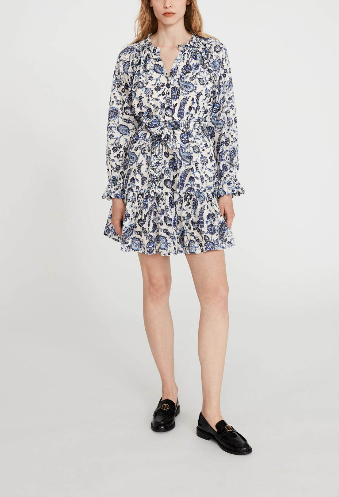Robe ceinturée motif floral Faume - seconde main