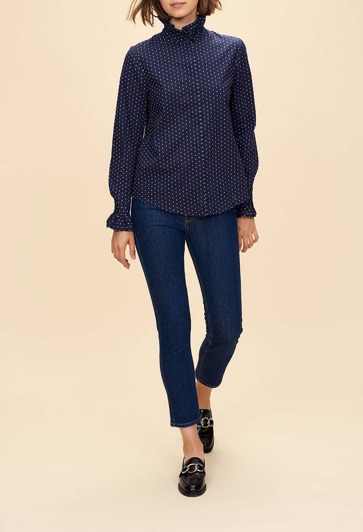 Chemise COLOMBE motif losanges Faume - seconde main