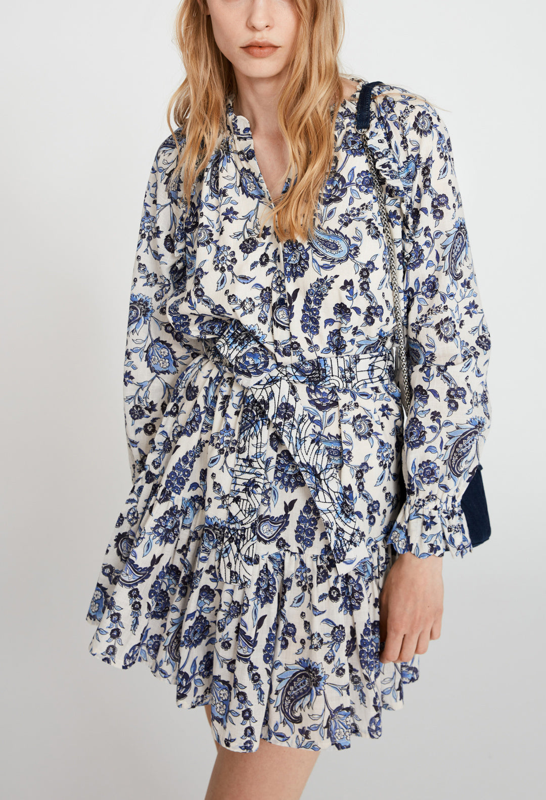 Robe ceinturée motif floral Faume - seconde main