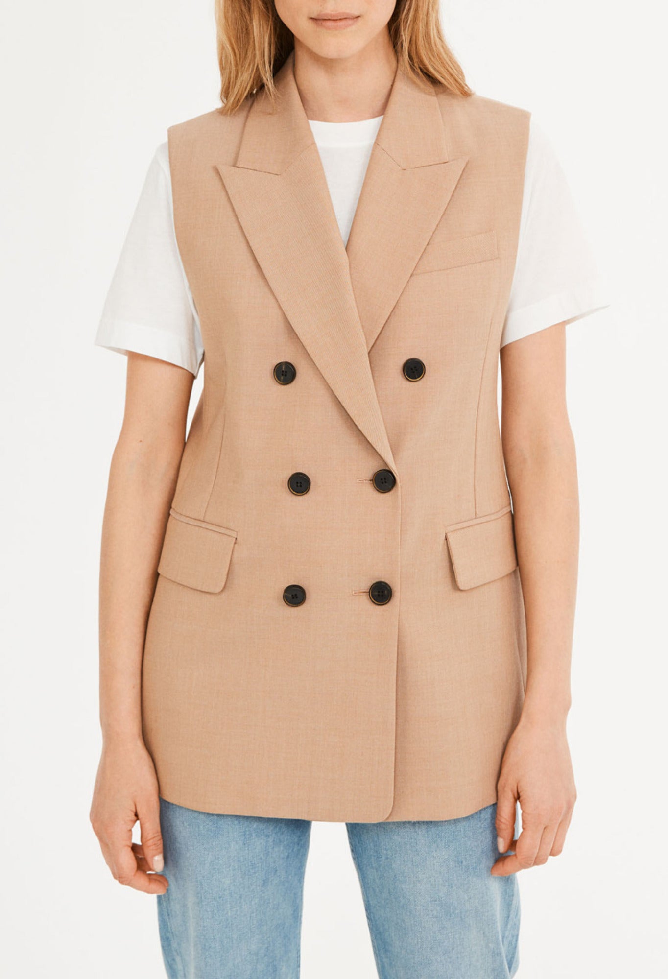 Veste sans manchs n lain traçabl Faume - seconde main