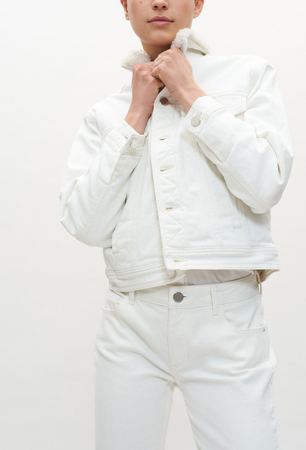 Blouson en jean à col fausse fourrure Faume - seconde main