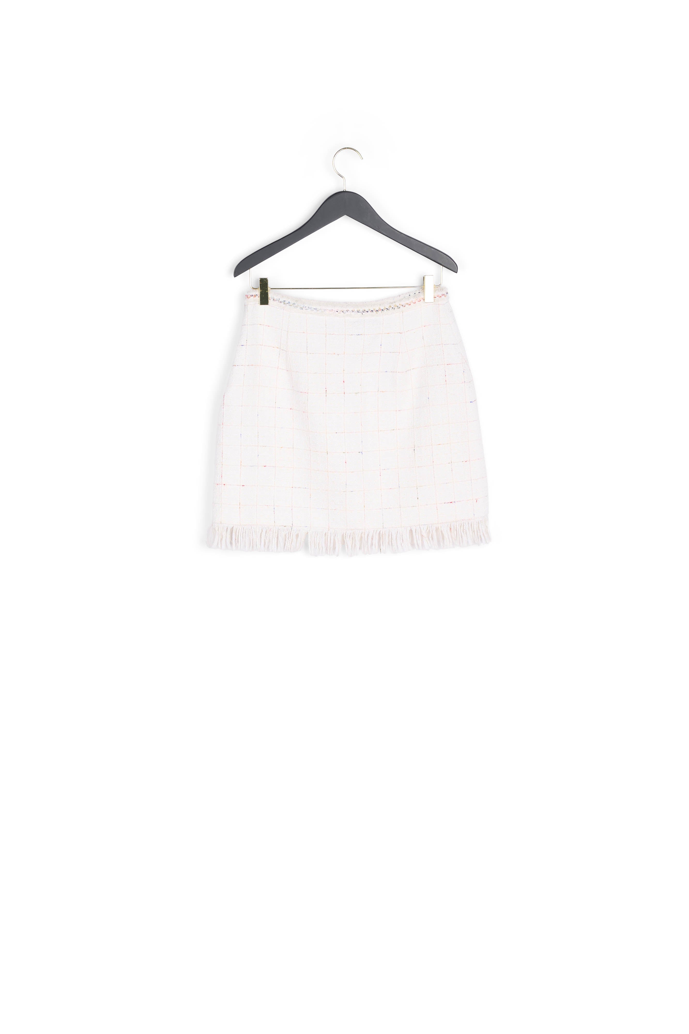 Jupe courte en tweed à franges Faume - seconde main