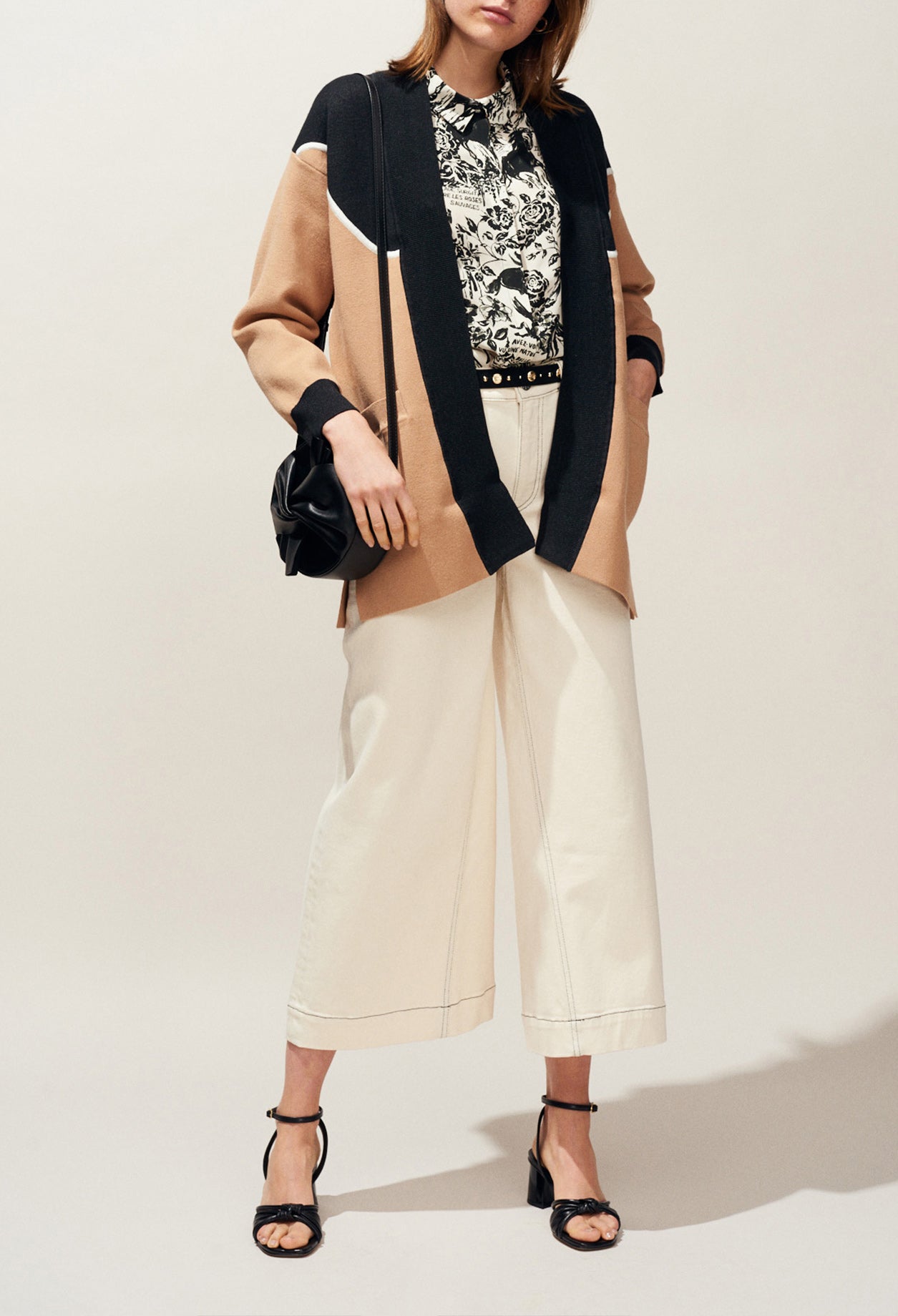 Cardigan oversize dos à motif Faume - seconde main