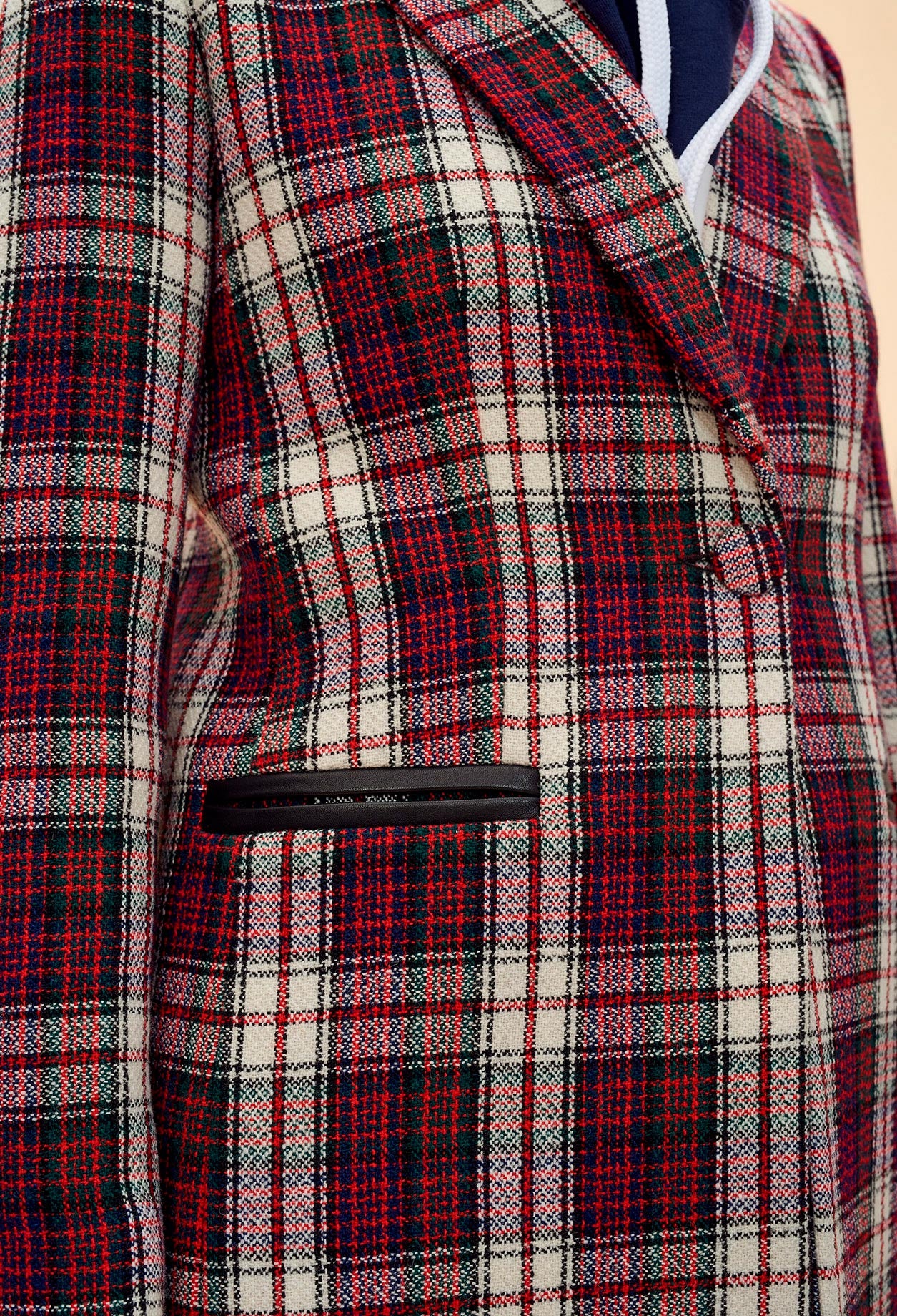 Manteau en laine motif carreaux Faume - seconde main