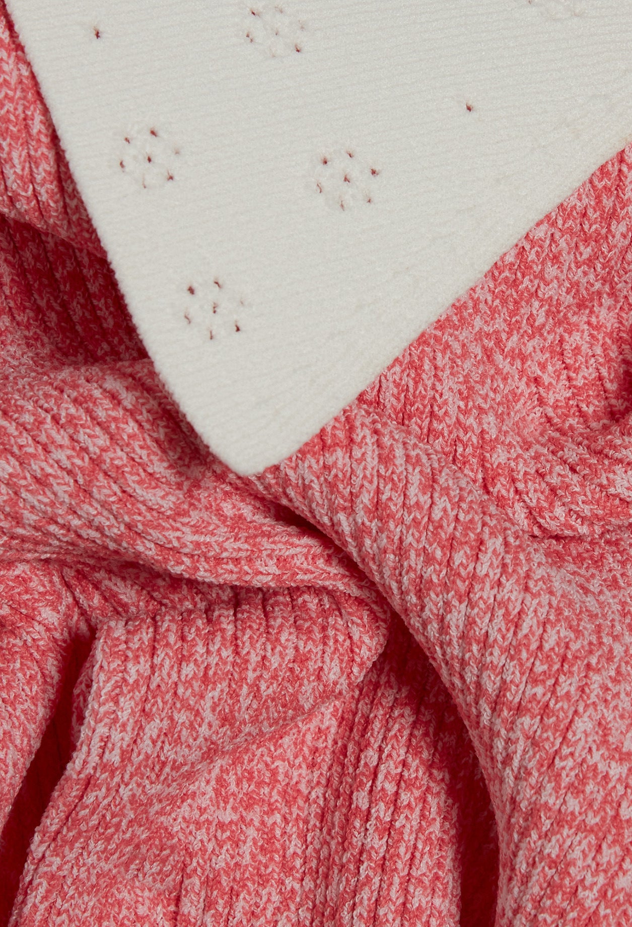 Pull chiné rose col blanc Faume - seconde main