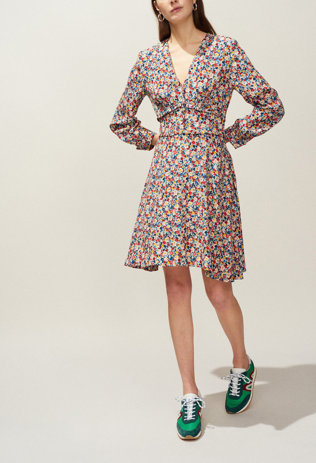 Robe col V imprimé fleuri Faume - seconde main