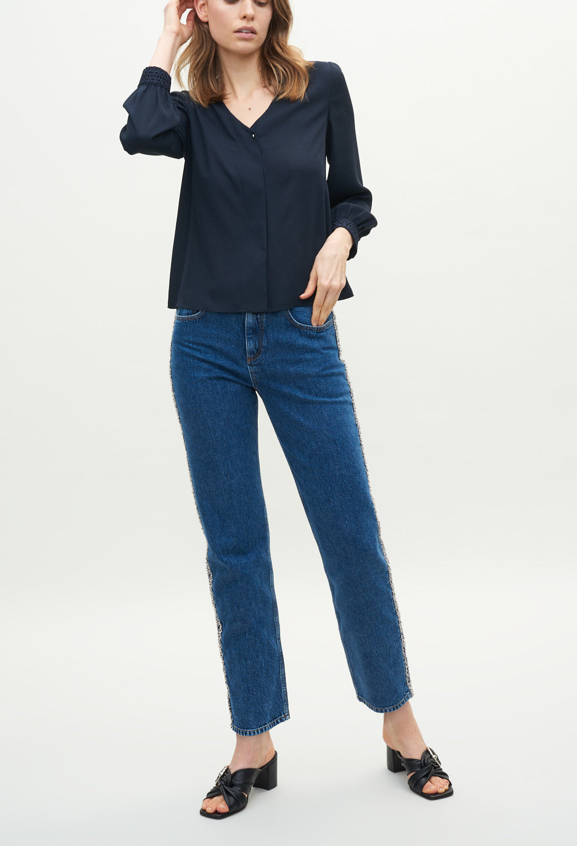 Blouse aux poignets brodés Faume - seconde main