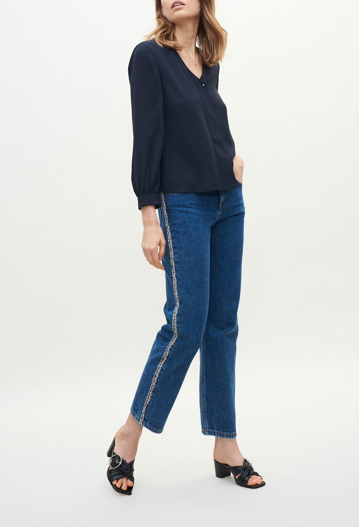 Blouse aux poignets brodés Faume - seconde main