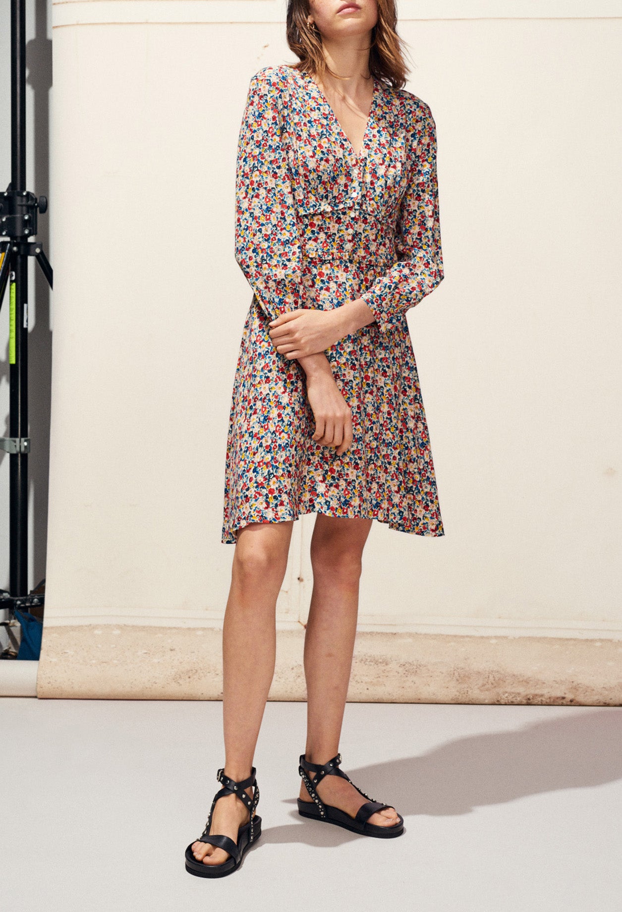 Robe col V imprimé fleuri Faume - seconde main