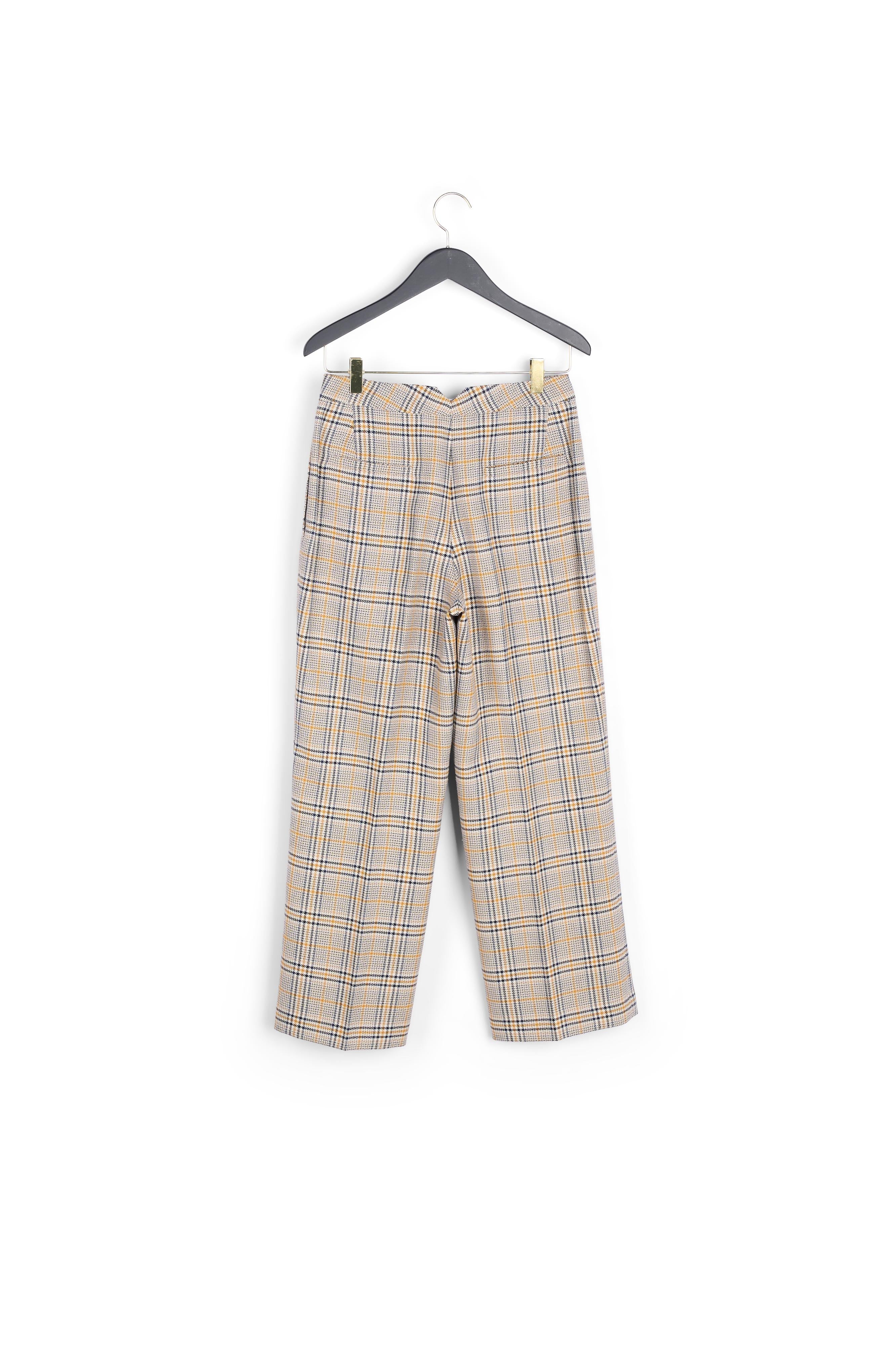 Pantalon à carreaux coupe évasée Faume - seconde main