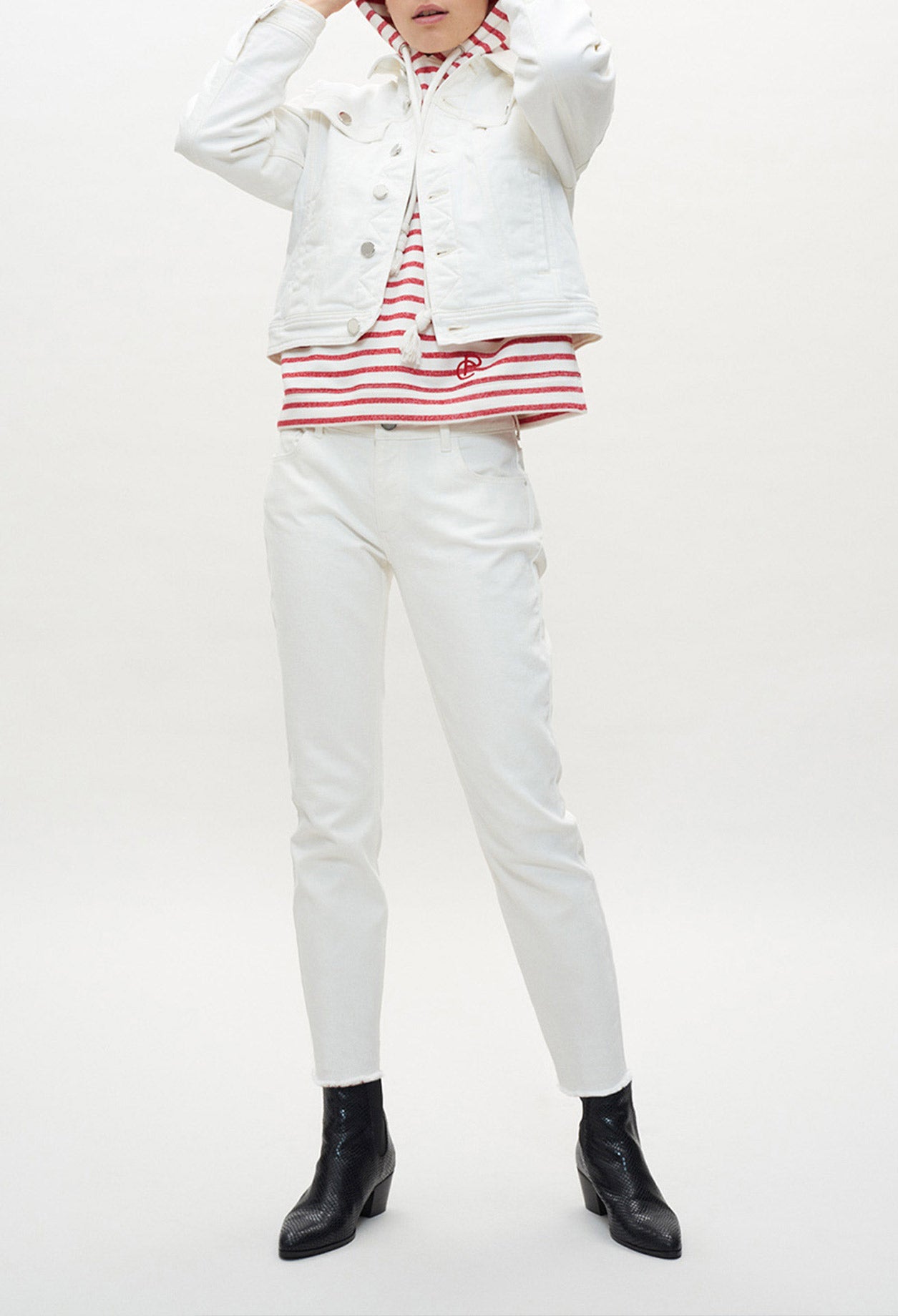 Blouson en jean à col fausse fourrure Faume - seconde main