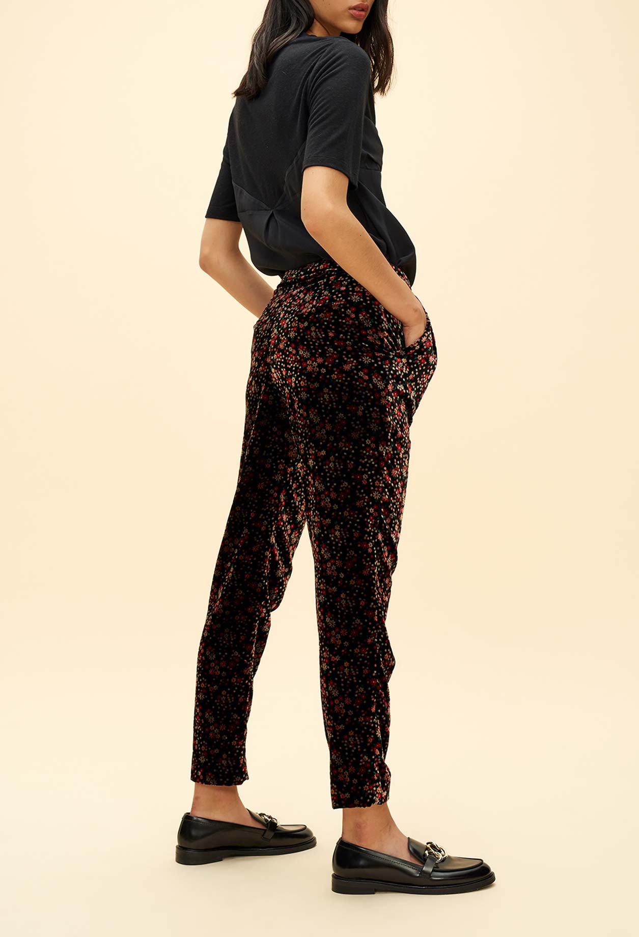 T-shirt évasé bi-matière Faume - seconde main