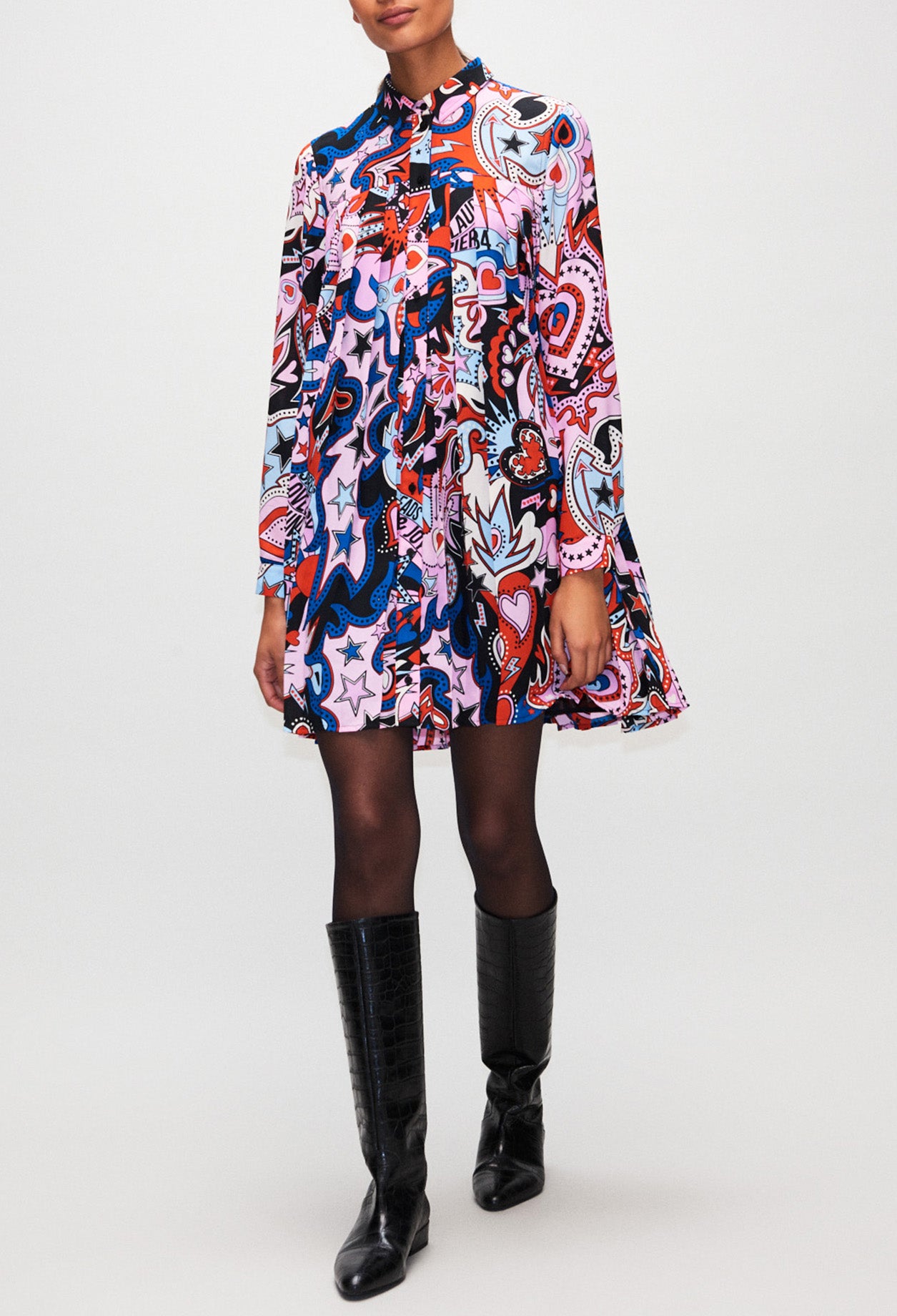 Robe chemise plissée imprimée foulard Faume - seconde main