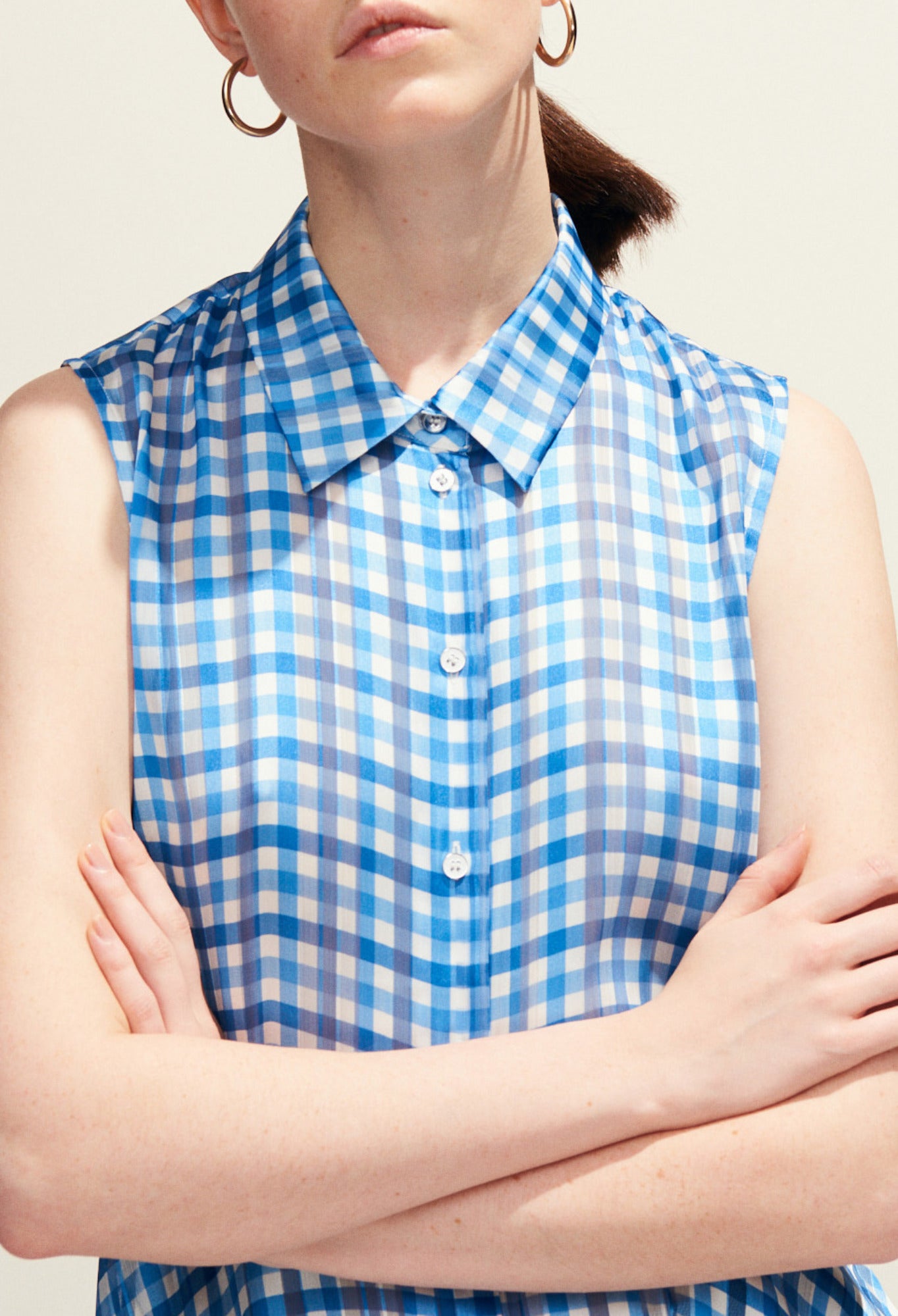 Chemisier imprimé vichy Faume - seconde main