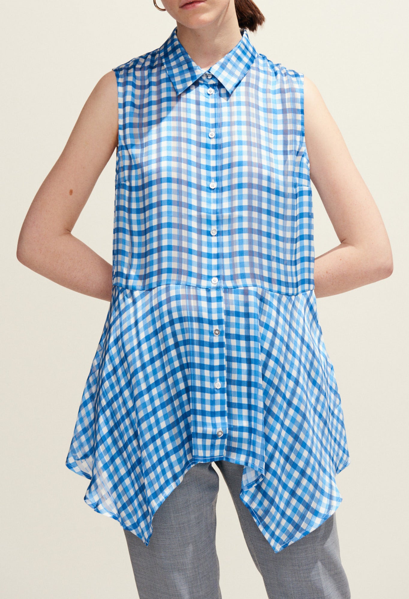 Chemisier imprimé vichy Faume - seconde main