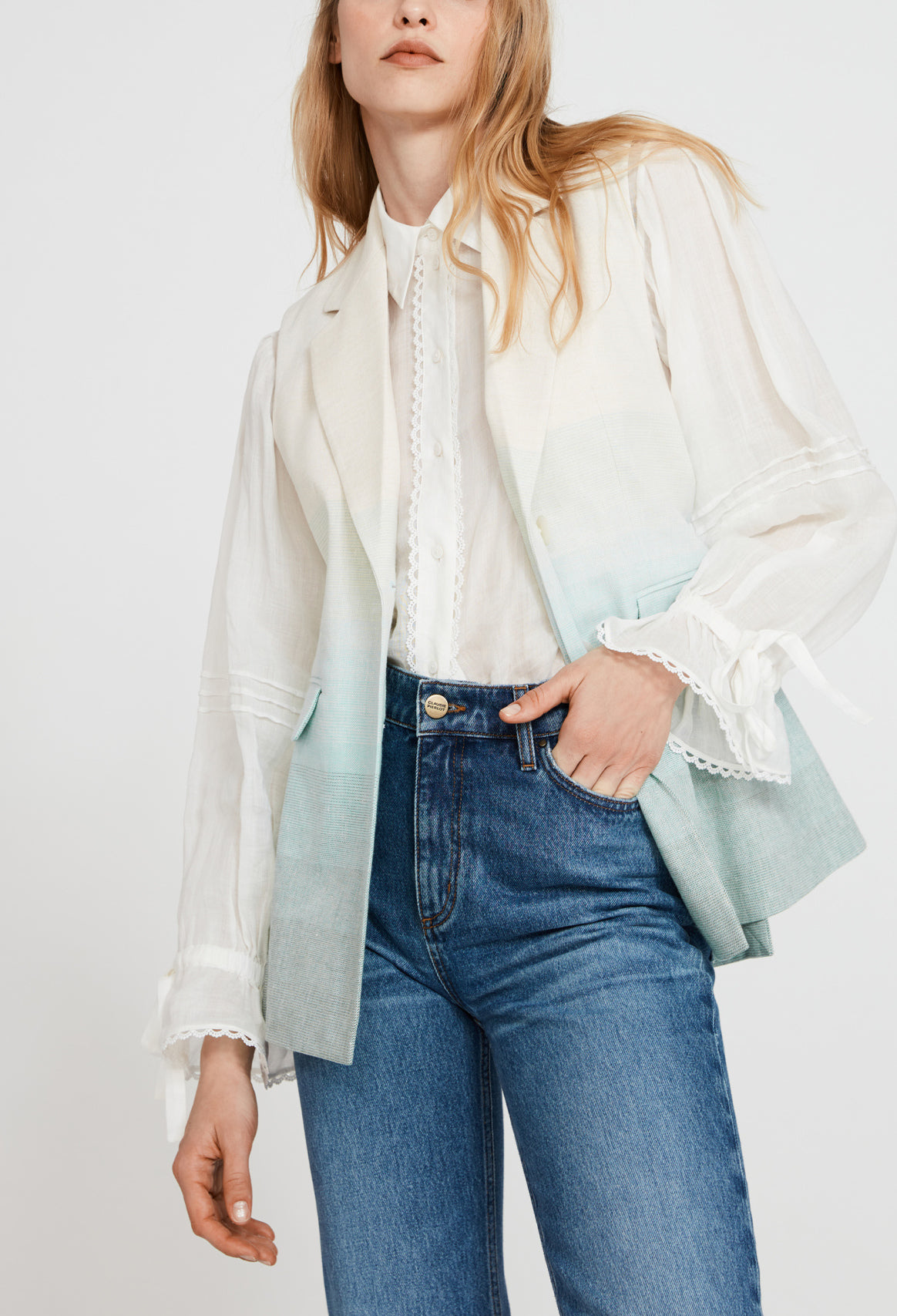 Veste bicolor tailleur sans manch Faume - seconde main