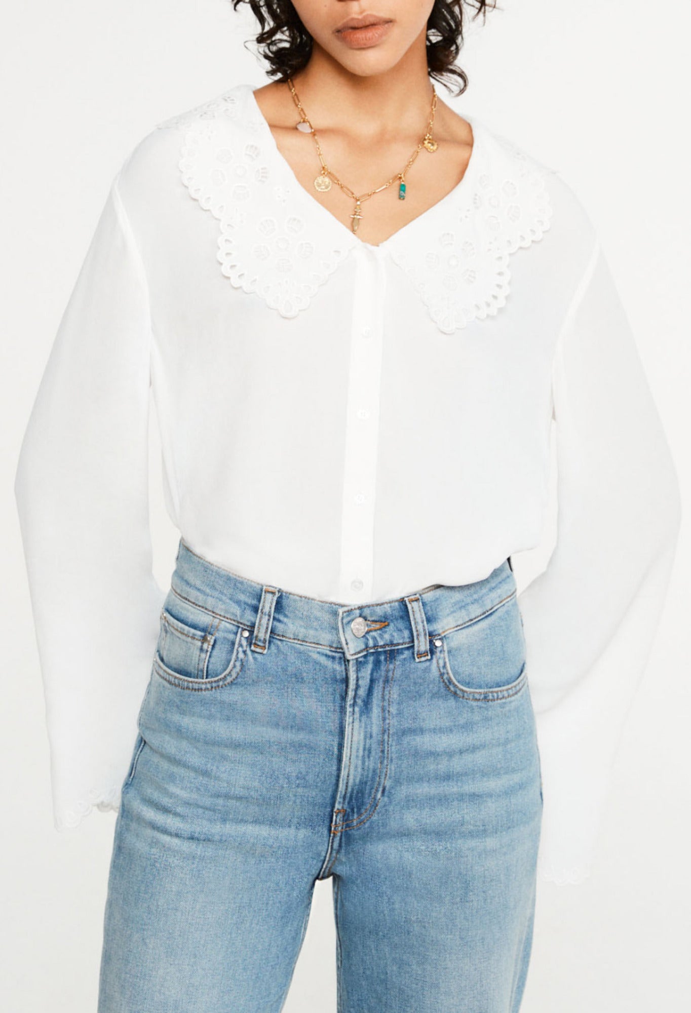 Chemise à col brodé Faume - seconde main